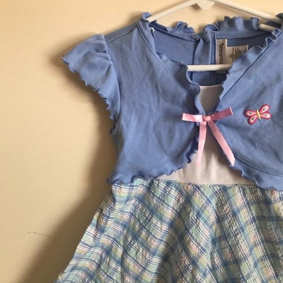 Rare 1980’s Gingham Butterfly appliqué Dress - Picture 5 of 8